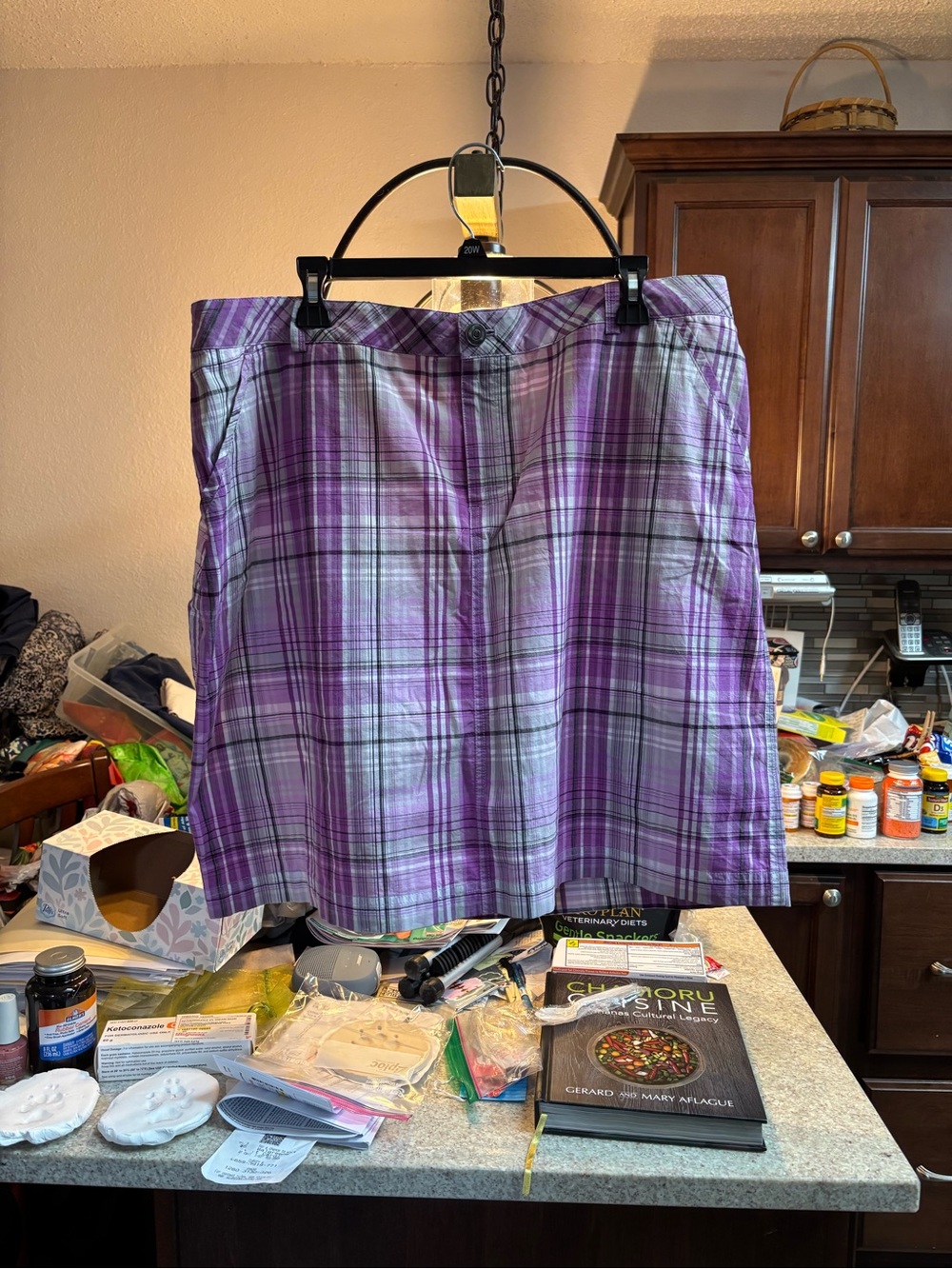 Christopher & Banks Purple Plaid Skort